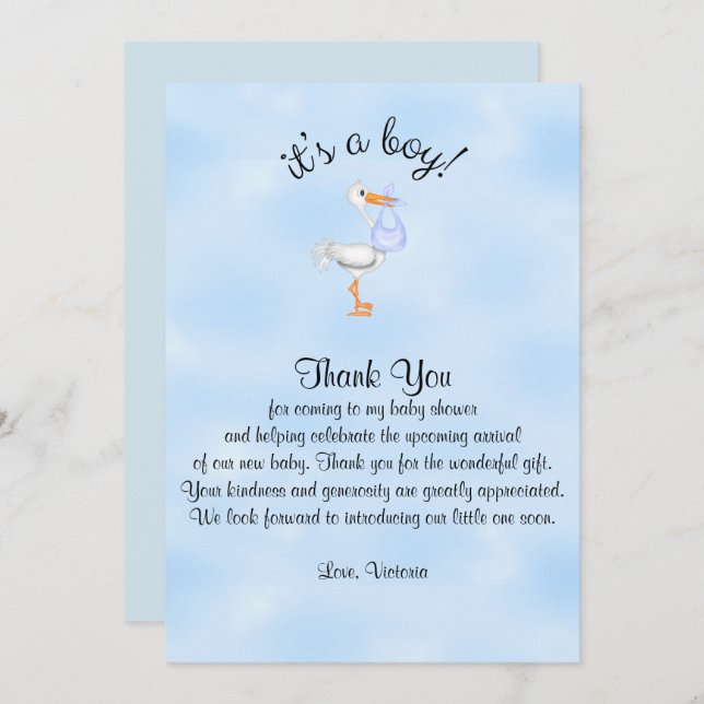 Convite Chá de fraldas Obrigado É Uma Tempestade De Bebê R (Frente/Verso)