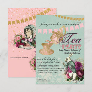 Convite CHÁ DE FRALDAS ORÇAMENTAL Alice No Partido Do Ch