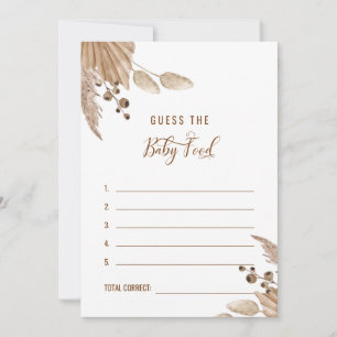 Convite Chá de fraldas Pampas acha que a Comida do bebê re