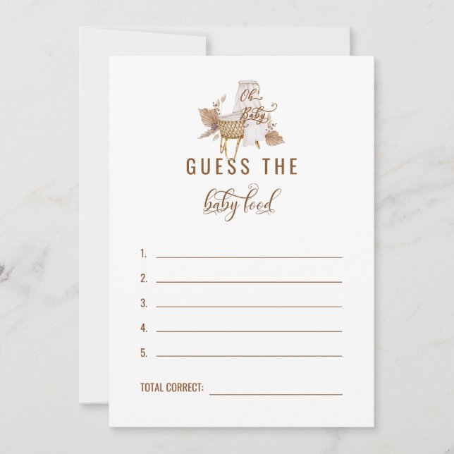 Convite Chá de fraldas Pampas acha que a Comida do bebê re (Frente)