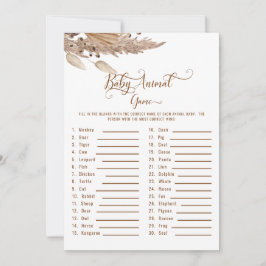 Convite Chá de fraldas Pampas Baby Animal Game II