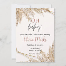 Chá de fraldas Pampas Grass | Neutral Boho Rustic