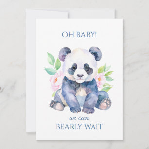 Convite Chá de fraldas Panda de Bebê Personalizado