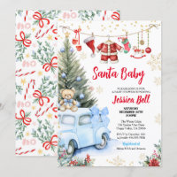 Chá de fraldas Papai noel de Natal - Carro Retro A