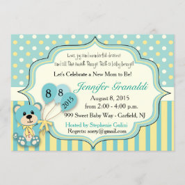 Convite Chá de fraldas para a menina ou o menino