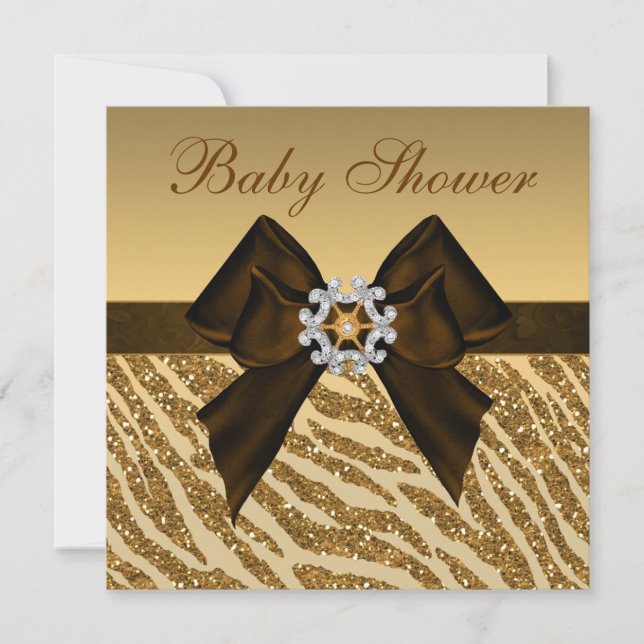 Convite Chá de fraldas para Impressão e Bling de Zebra Dou (Frente)