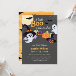 Convite Chá de fraldas para o Pequeno Boo Halloween.