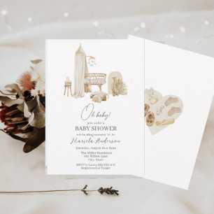 Convite Chá de fraldas para Portáteis Modern Boho