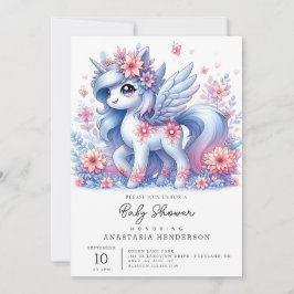 Convite Chá de fraldas Pastel Cute Unicorn