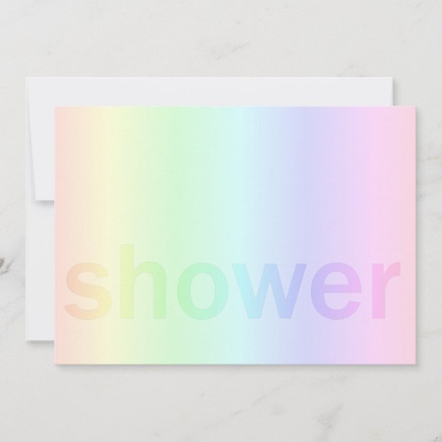 Convite Chá de fraldas Pastel Rainbow (Frente)