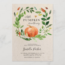 Chá de fraldas Pequeno Pumpkin Cai Em Verde Russo