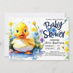 Convite Chá de fraldas Personalizado de Duckling