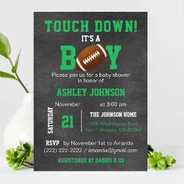 Convite Chá de fraldas Personalizado de Tema de Futebol do