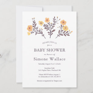 Convite Chá de fraldas PERSONALIZADO Hic do Dacil Florals 