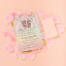 Convite Chá de fraldas Pés Garota Rosa Real