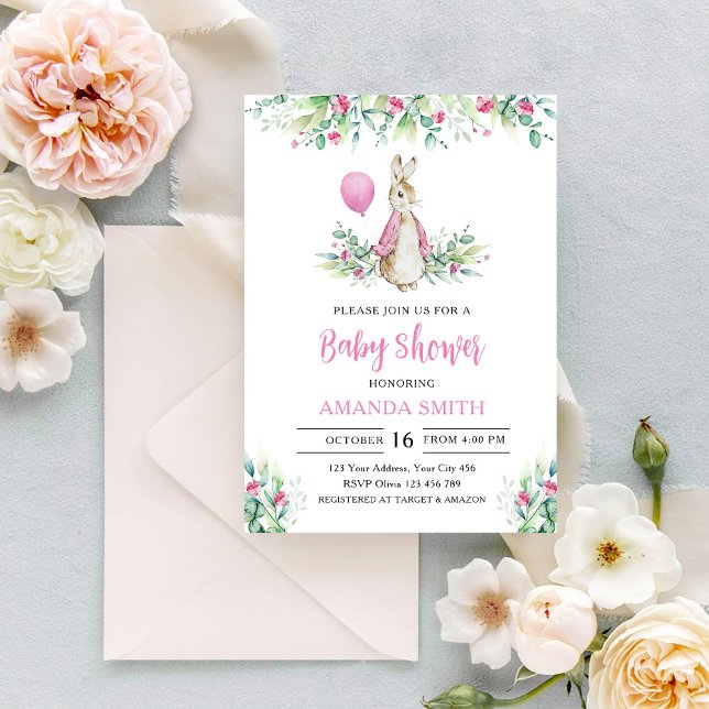 Convite Chá de fraldas Peter Rabbit (Criador carregado)