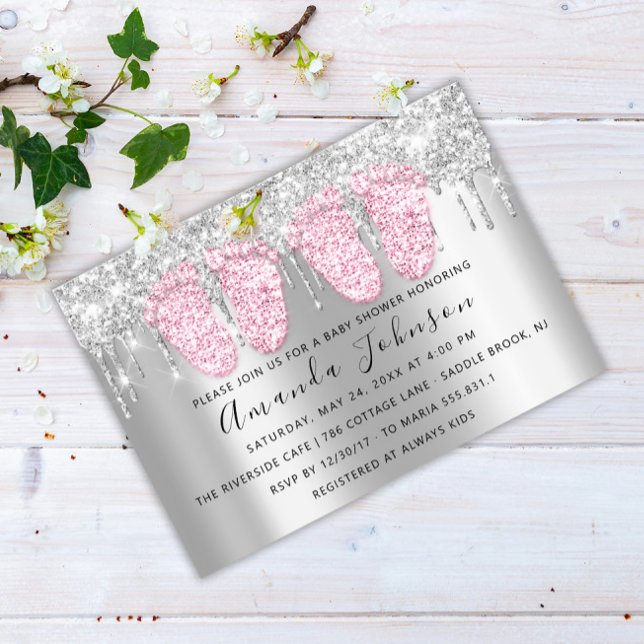 Convite Chá de fraldas pica Cinza prata gêmeas gêmeas (Criador carregado)