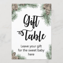 Convite Chá de fraldas Pinecone de inverno Tamanho 5x7"