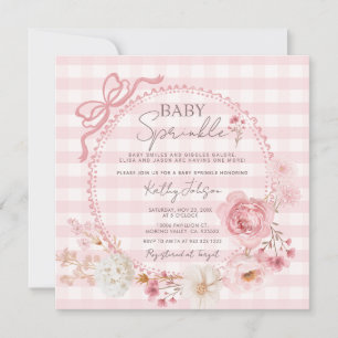 Convite Chá de fraldas Pink Arco Coquette Baby Sprinkle