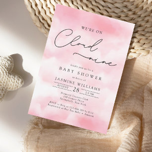 Convite Chá de fraldas PinK Cloud Nine