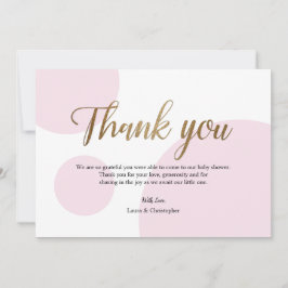 Convite Chá de fraldas Pink Dourado Polkadot Obrigado