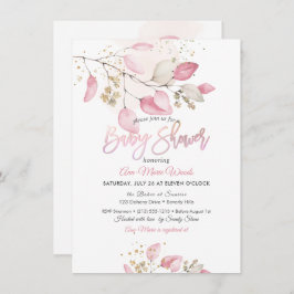 Convite Chá de fraldas PixDezines Goma Rosa Eucalyptus