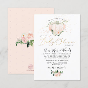 Convite Chá de fraldas PixDezines Lil Blush Pumpkin