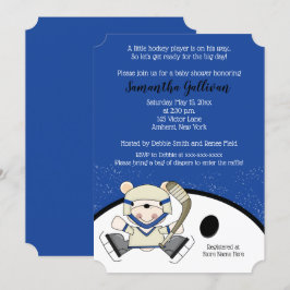 Convite Chá de fraldas Polar Bear Hockey