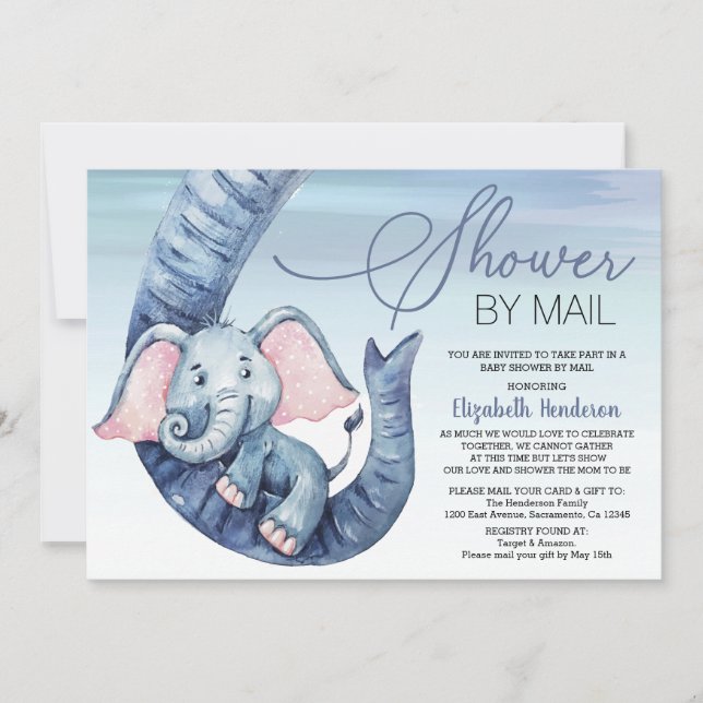 Convite Chá de fraldas por Correio (Frente)