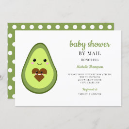Convite Chá de fraldas Por Mail Kawaii Avocado Grávida Grá
