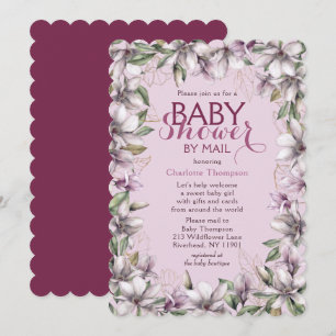 Convite chá de fraldas Por Mail Magnolia Watercolor Flora