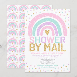 Convite Chá de fraldas por Mail Rainbow
