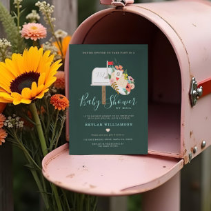 Convite Chá de fraldas Por Mamãe De Chá De Correio A Se