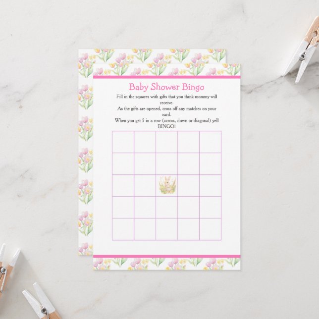 Convite Chá de fraldas primavera (Frente/Verso In Situ)