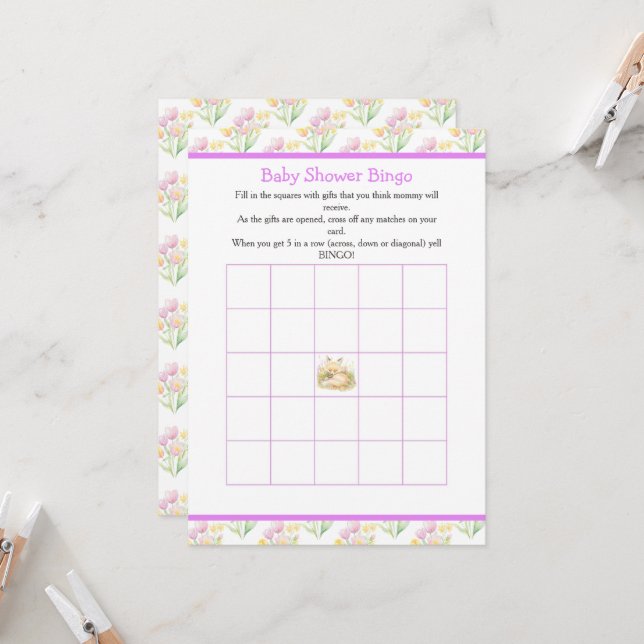 Convite Chá de fraldas primavera Fox (Frente/Verso In Situ)