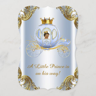 Convite Chá de fraldas Príncipe Carruagem Real