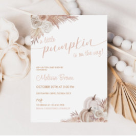 Convite Chá de fraldas Pumpkin Boho Pampas
