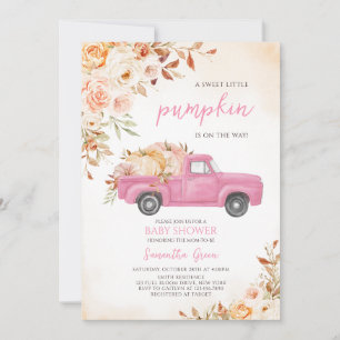 Convite Chá de fraldas Pumpkin Rosa