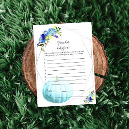 Convite Chá de fraldas Pumpkin Supõe Comida Bebê | Azul