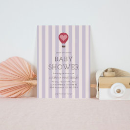 Convite Chá de fraldas Púrpura de Pastel Pastel de Ar Quen