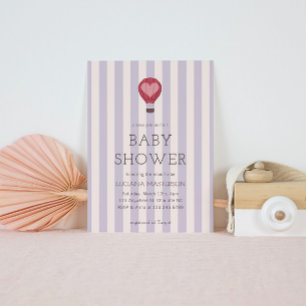 Convite Chá de fraldas Púrpura de Pastel Pastel de Ar Quen