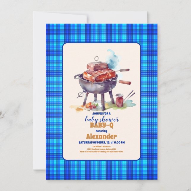 Convite Chá de fraldas Q Picnic Cloth Baby (Frente)