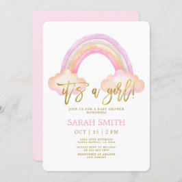 Convite Chá de fraldas Rainbow