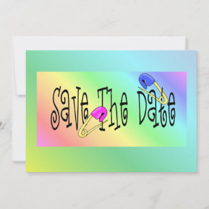 Convite Chá de fraldas Rainbow Pins Invants