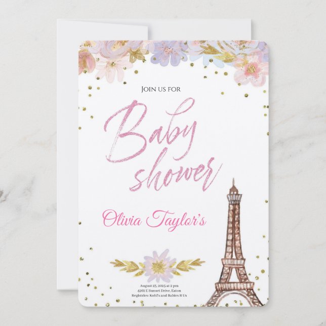 Convite Chá de fraldas Real no Castelo dos Sonhos (Frente)