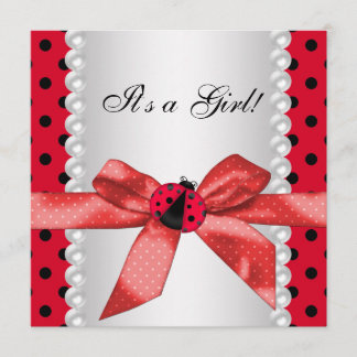 Convite Chá de fraldas Red Ladybug