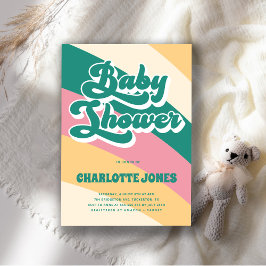 Convite Chá de fraldas Retroativo do Disco Groovy