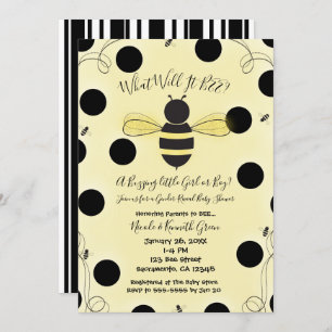 Convite Chá de fraldas Revelar do Gênero das Abelhas Moder
