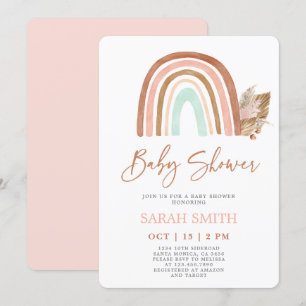 Convite Chá de fraldas rosa