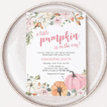 Convite Chá de fraldas rosa-abóbora<br><div class="desc">Bem-vindos ao seu pequeno com o nosso encantador convite para Chá de fraldas Pumpkin Rosa Esmagado,  Imprimível. Personalize para compartilhar a alegria com seus entes queridos! BS349</div>